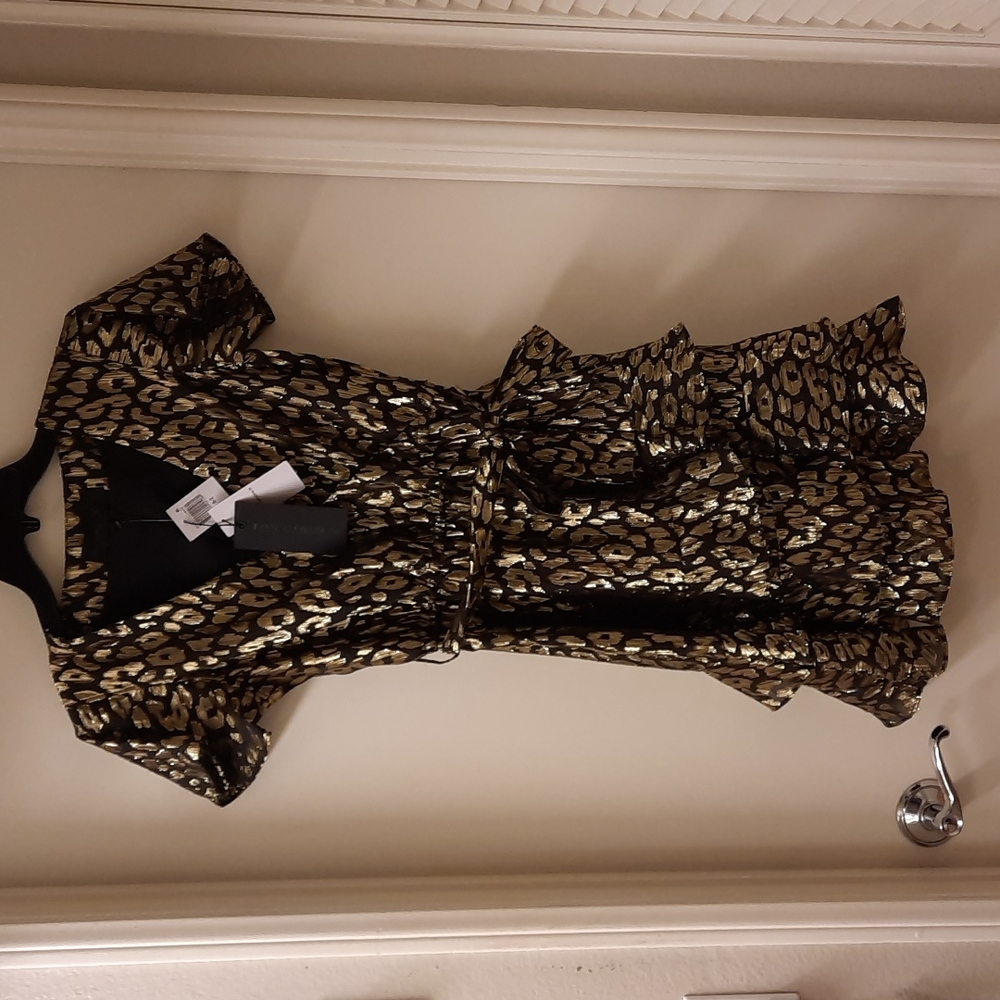 NWT, Kendall + Kylie Gold-Foil Animal Print Dress